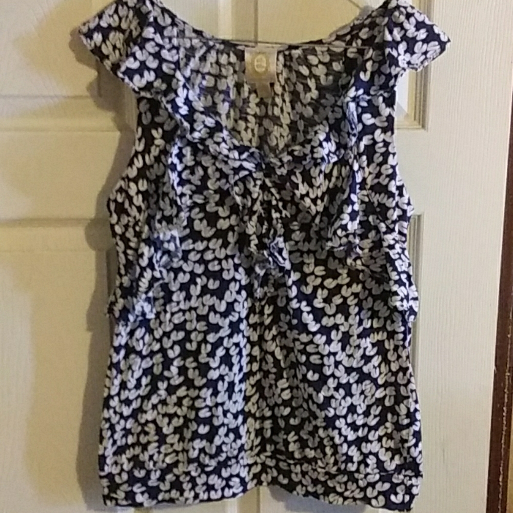 Flutter decore tank navy and white